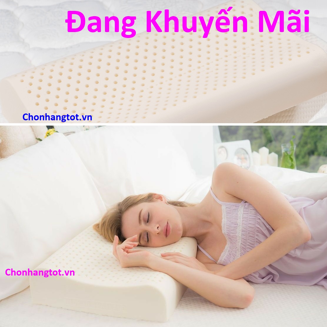 Gối Cao Su Thiên Nhiên Thắng Lợi Massage Lượn Sóng