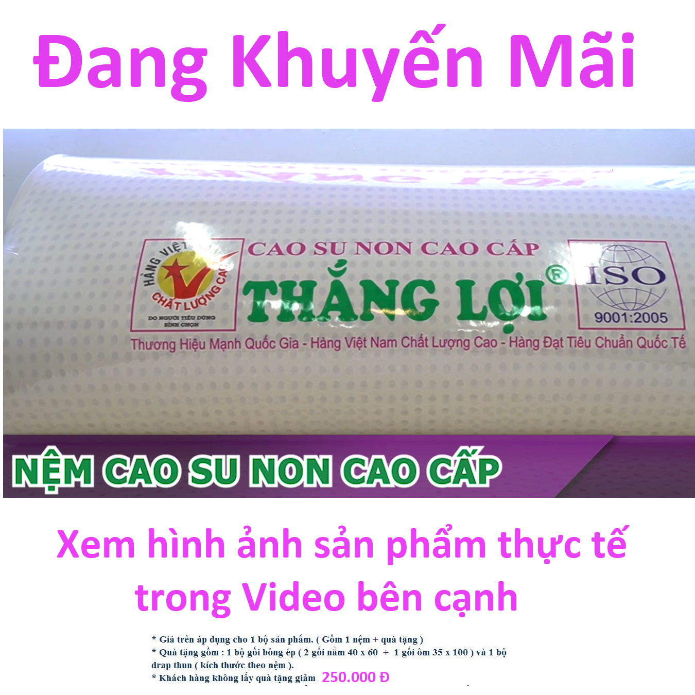 NỆM CAO SU NON CAO CẤP KT: 1m6x1m9x10cm