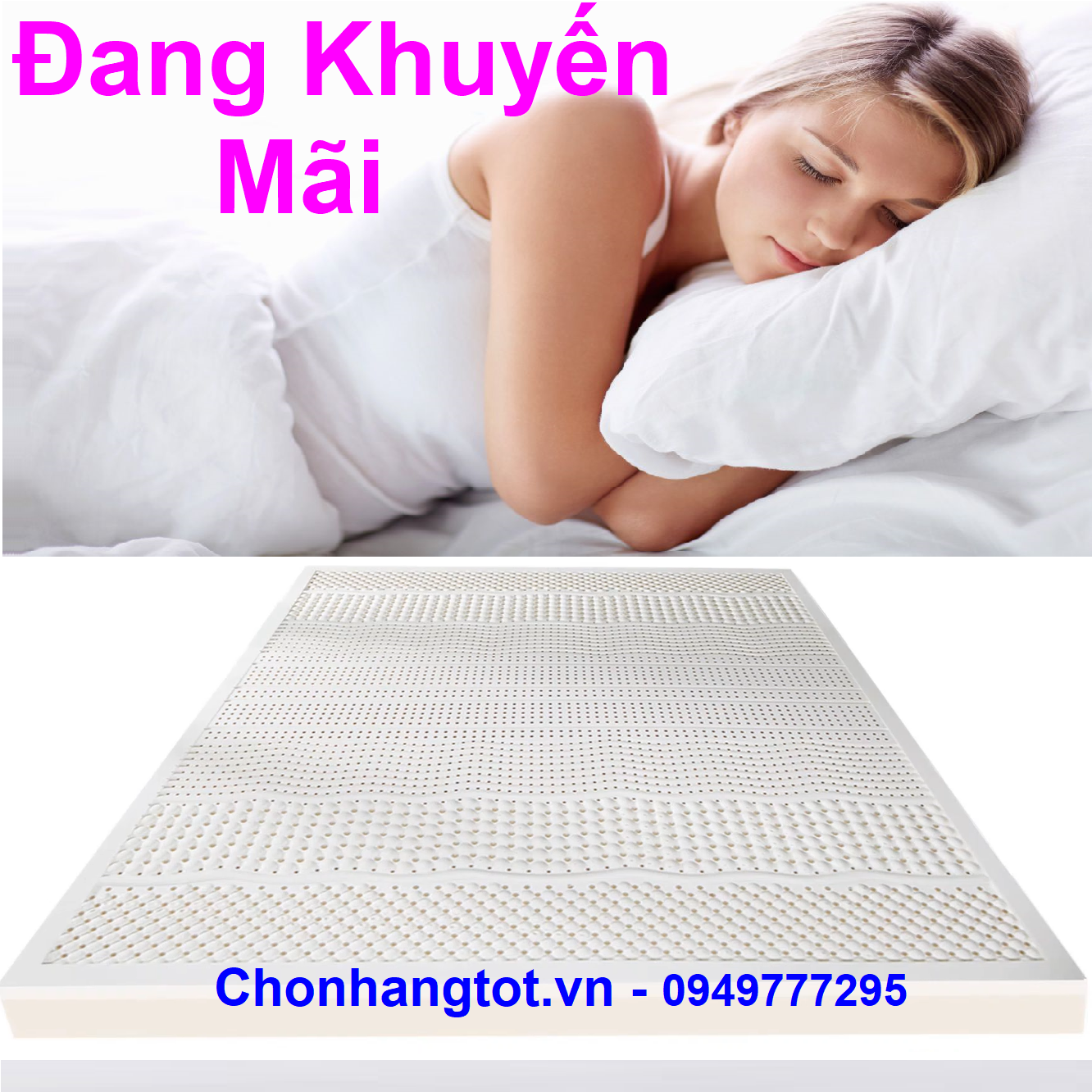 Nệm  ROSI Thắng Lợi 1m2 dày 10cm   (1m2 x 2m x 10cm)